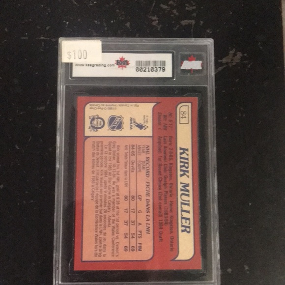 1984 Kirk Muller Rookie Card graded 10 gem mint - Picture 2 of 4